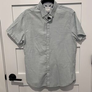 Denim & Flower Short Sleeve Button Down Shirt